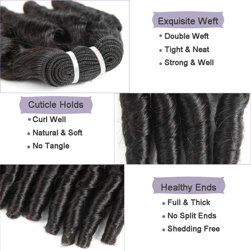 Molefi Brazilian Funmi Hair 3 Bundles burmese curly bundles human hair Short Curly Weave 9A Unprocessed Brazilian Human Hair Extensions 100g/pc Full Head Natural Color (12" 12" 12") - Image 4